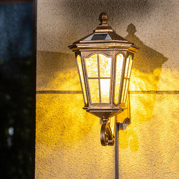Retro Solar Glass Lantern Wall Sconce 1-Light