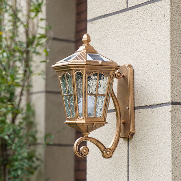 Retro Solar Glass Lantern Wall Sconce 1-Light
