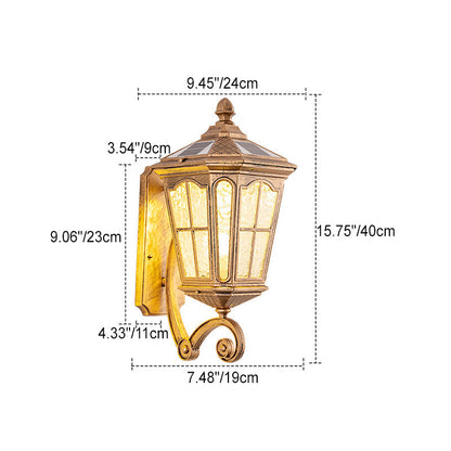 Retro Solar Glass Lantern Wall Sconce 1-Light