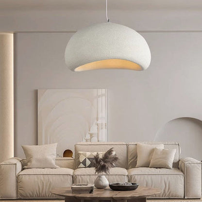 Japandi Polystyrene Textured Shade Pendant Light 1-Light