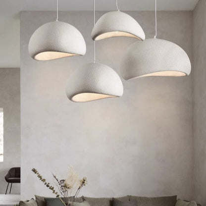 Japandi Polystyrene Textured Shade Pendant Light 1-Light
