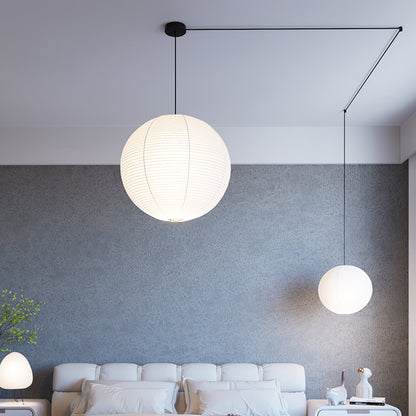 Japanese Washi Paper Globe Pendant Light 1-Light