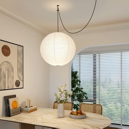 Japanese Washi Paper Globe Pendant Light 1-Light