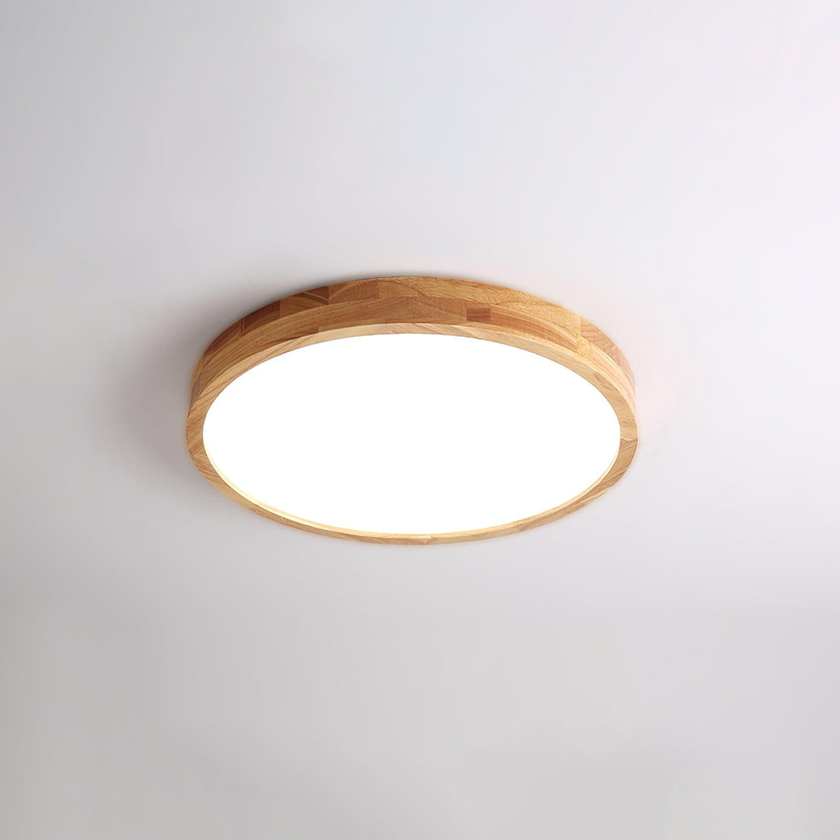 Contemporary Nordic Round Wooden LED Flush Mount Ceiling 1-Light