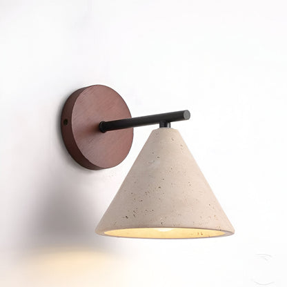 Contemporary Travertine Cone Wall Sconce LED 1-Light