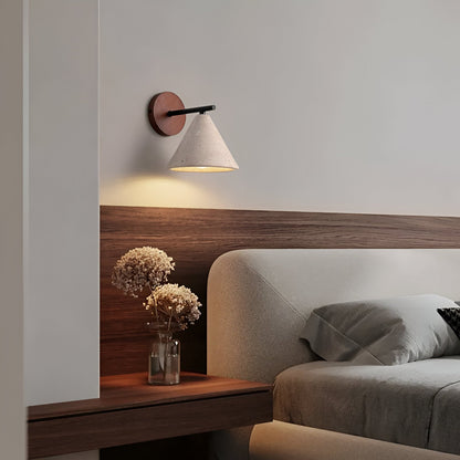 Contemporary Travertine Cone Wall Sconce LED 1-Light