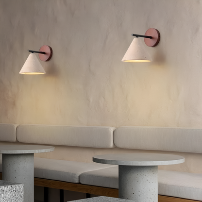 Contemporary Travertine Cone Wall Sconce LED 1-Light