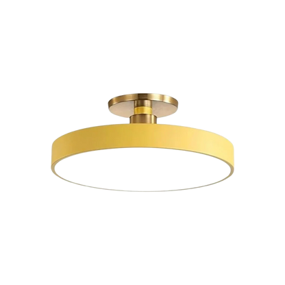 Contemporary Brass Round LED Ceiling Light 1-Light