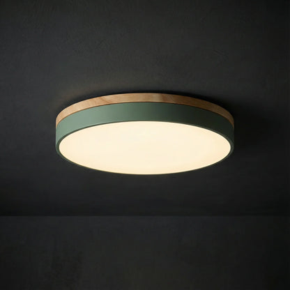 Contemporary Wood Trim Ceiling Light 1-Light