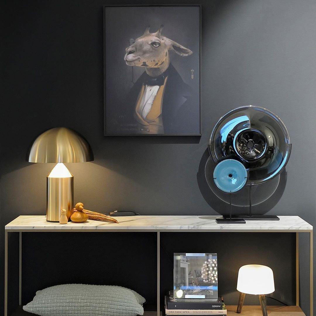 Contemporary Metal Sculptural Base Table Lamp 1-Light