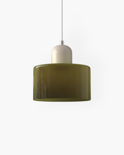 Contemporary Glass Cylinder Pendant 1-Light