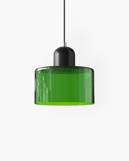 Contemporary Glass Cylinder Pendant 1-Light