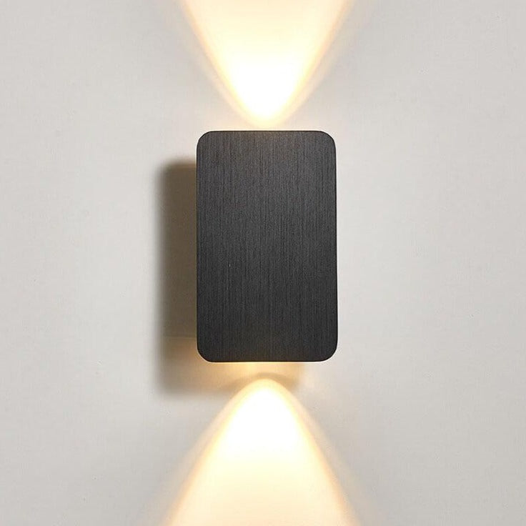 Scandinavian Minimalist Glass Rectangular LED Wall Sconce Light 2-light