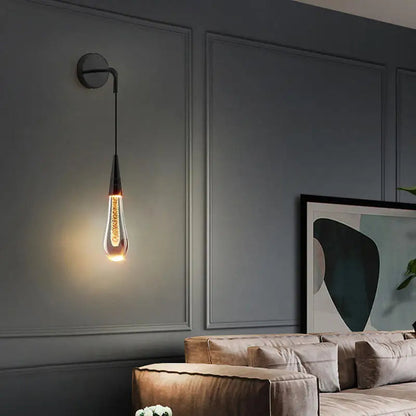 Contemporary Glass Raindrop LED Wall Sconce 1-Light
