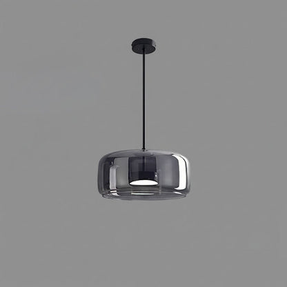 Contemporary Glass Black Cord Pendant Light 1-Light