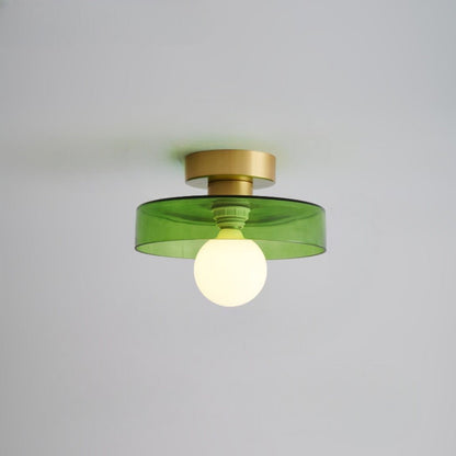 Ceiling Light LED Round Shade Exposed Bulb For Hallway