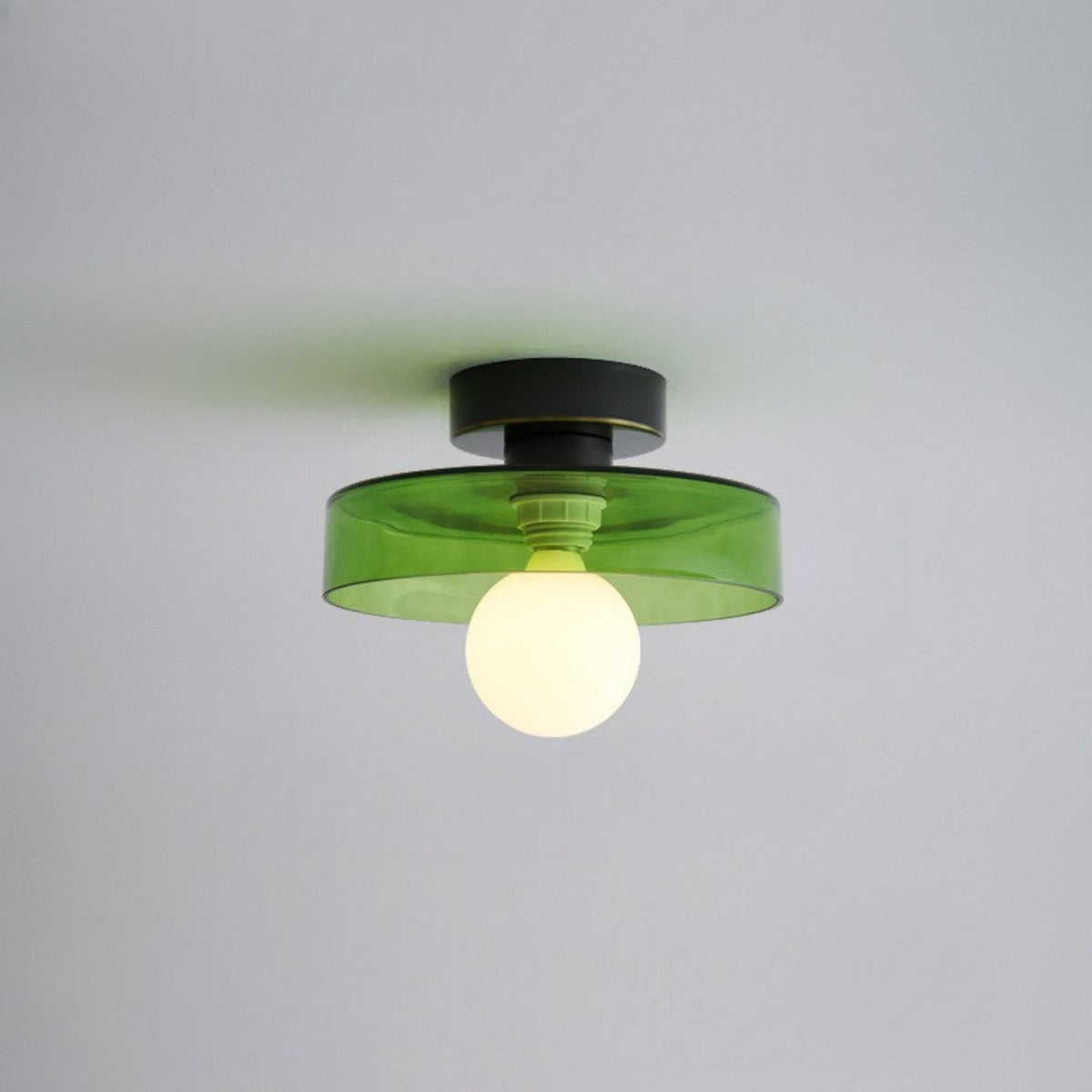 Ceiling Light LED Round Shade Exposed Bulb For Hallway