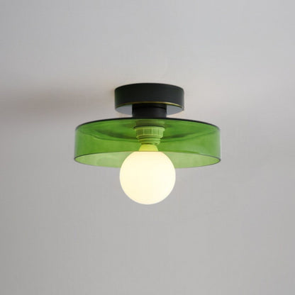 Ceiling Light LED Round Shade Exposed Bulb For Hallway