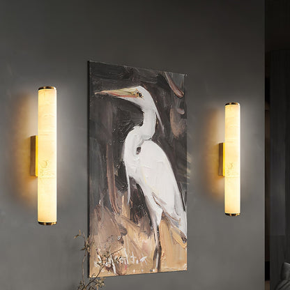 Contemporary Minimalist Spanish Marble Copper Wall Sconce LED 1-Light