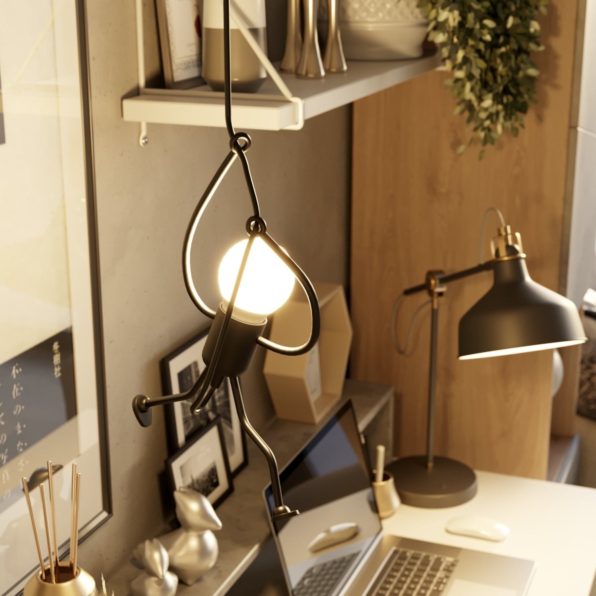 Contemporary Iron Adjustable Cord Pendant Light 1-Light