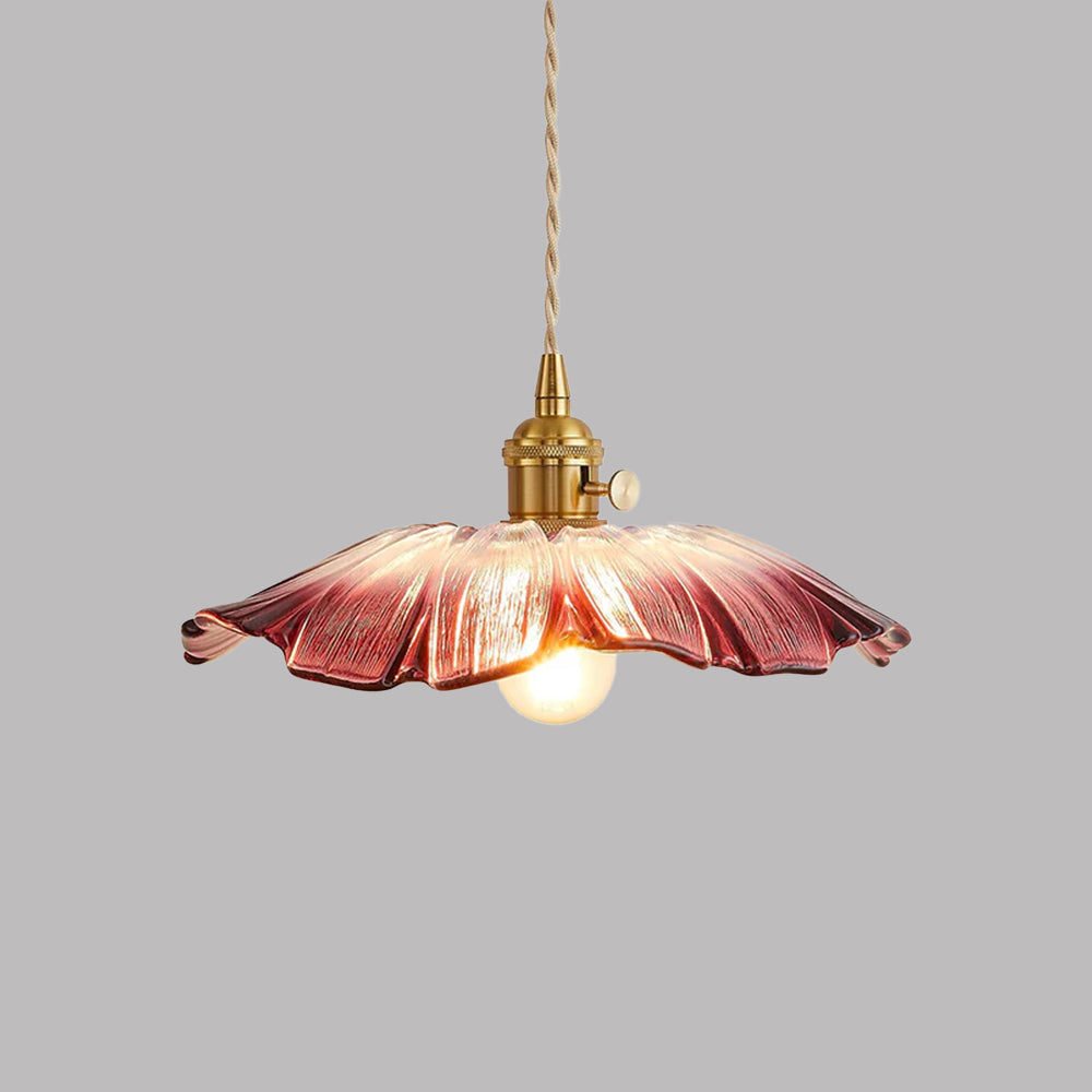 Retro Glass Fluted Shade Pendant Light 1-Light