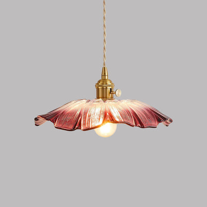 Retro Glass Fluted Shade Pendant Light 1-Light