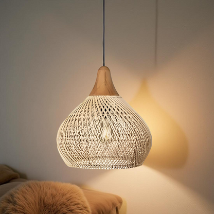 Bohemian Rattan Hand-Woven Dome Pendant Light 1-Light
