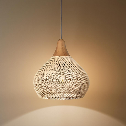 Bohemian Rattan Hand-Woven Dome Pendant Light 1-Light