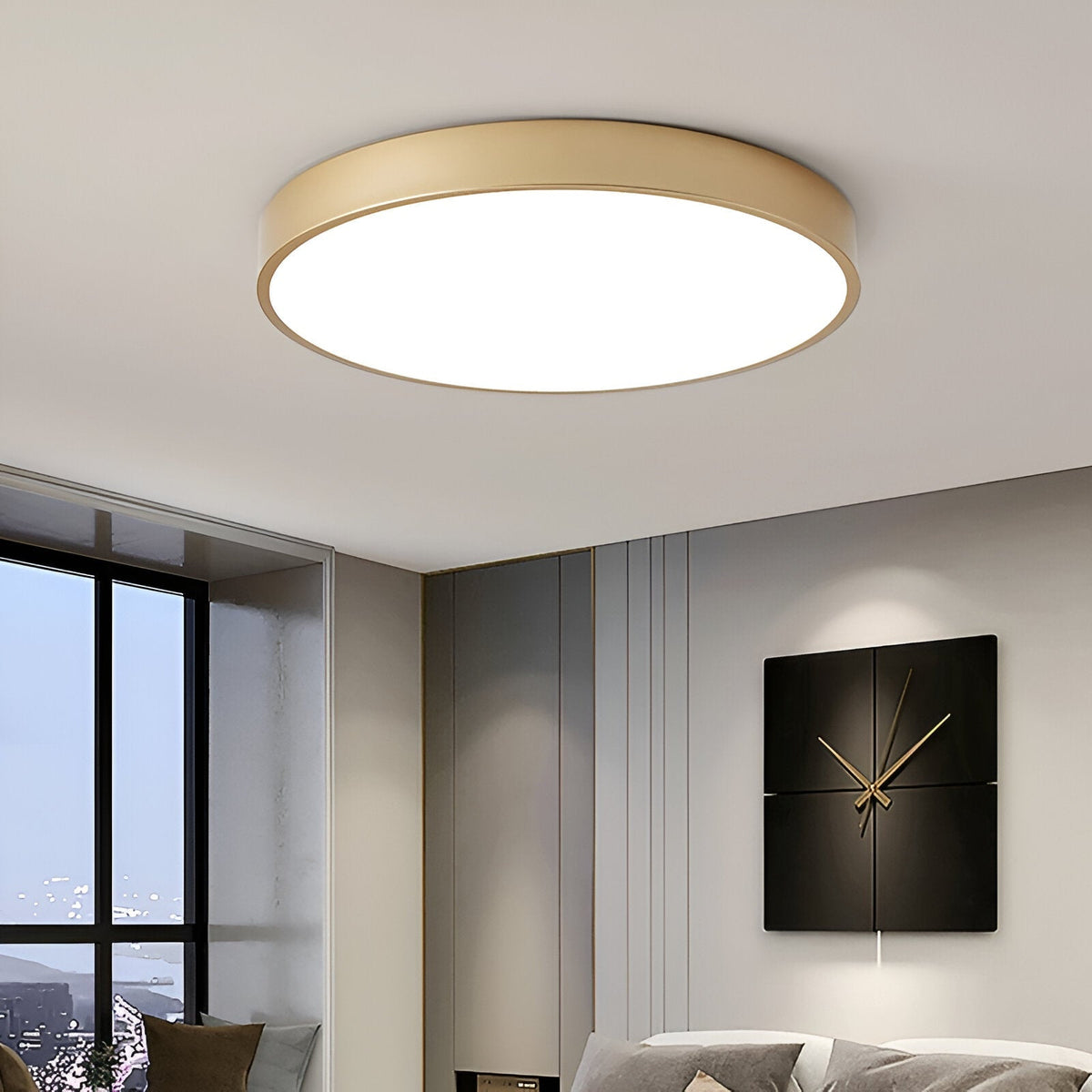 Contemporary Iron Minimal Frame Ceiling Light 1-Light
