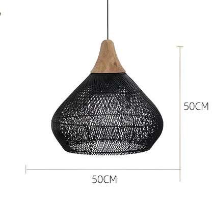 Bohemian Rattan Hand-Woven Dome Pendant Light 1-Light