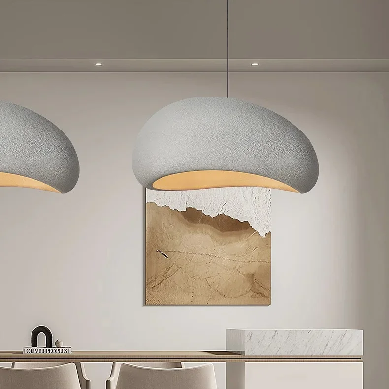 Wabi-Sabi Polystyrene Spherical Dome Pendant Light 1-Light
