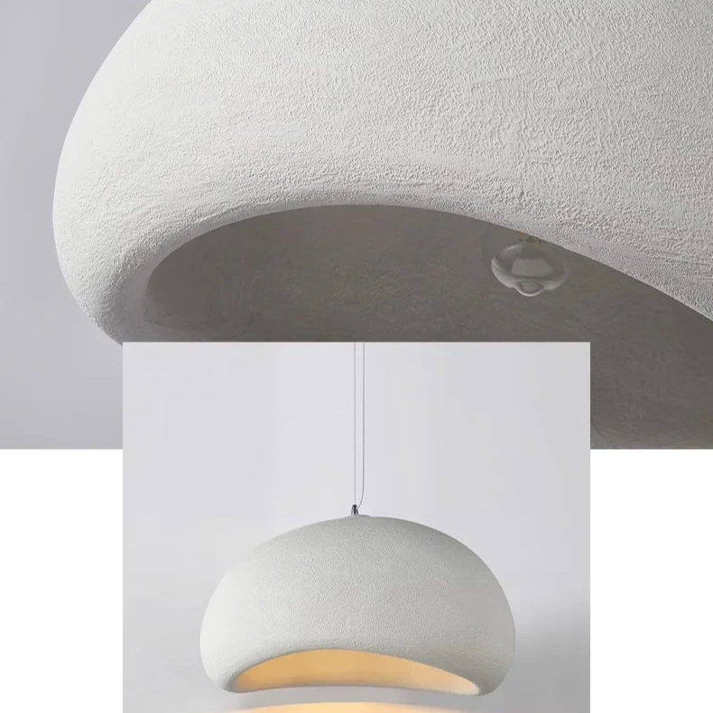 Wabi-Sabi Polystyrene Spherical Dome Pendant Light 1-Light