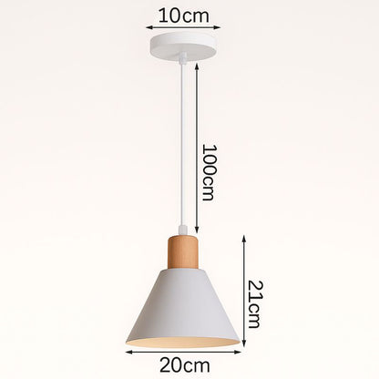 Nordic Wood Cone Pendant Light | 1-Light