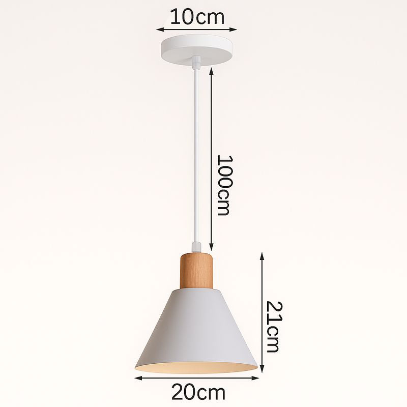Nordic Wood Cone Pendant Light | 1-Light