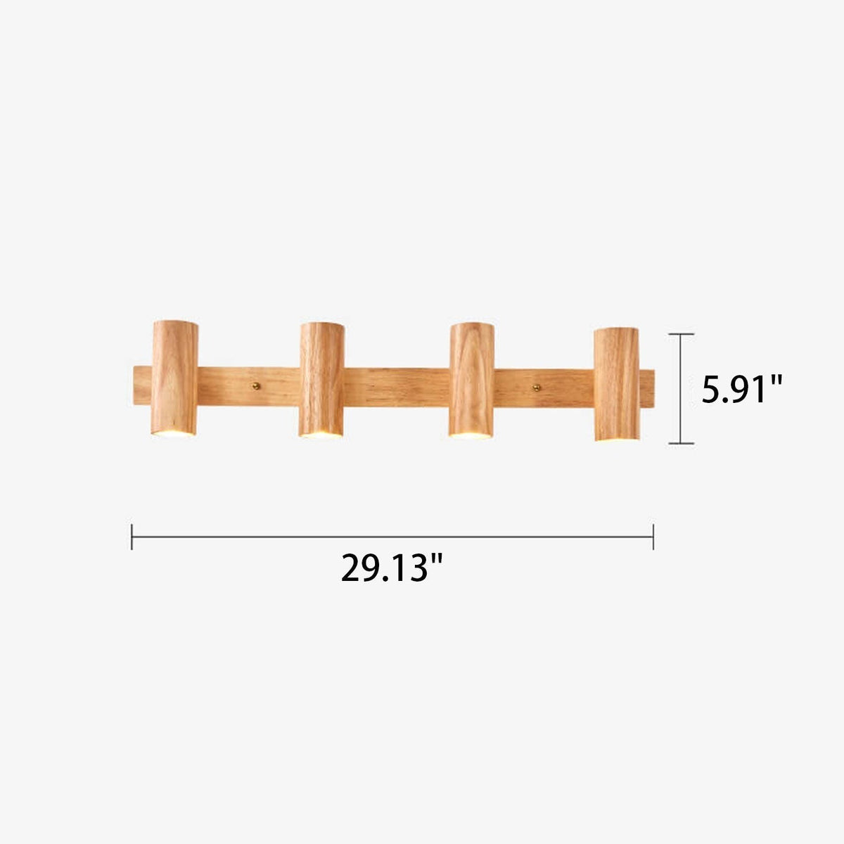 Contemporary Wooden Cylinder LED Wall Light | 1-Light