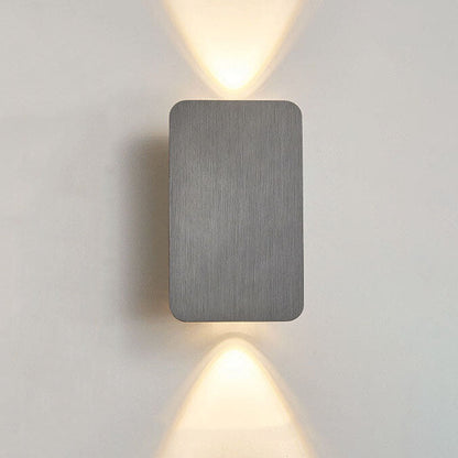 Scandinavian Minimalist Glass Rectangular LED Wall Sconce Light 2-light