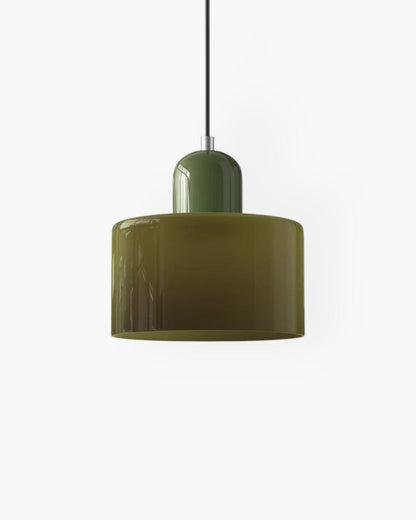 Contemporary Glass Cylinder Pendant 1-Light