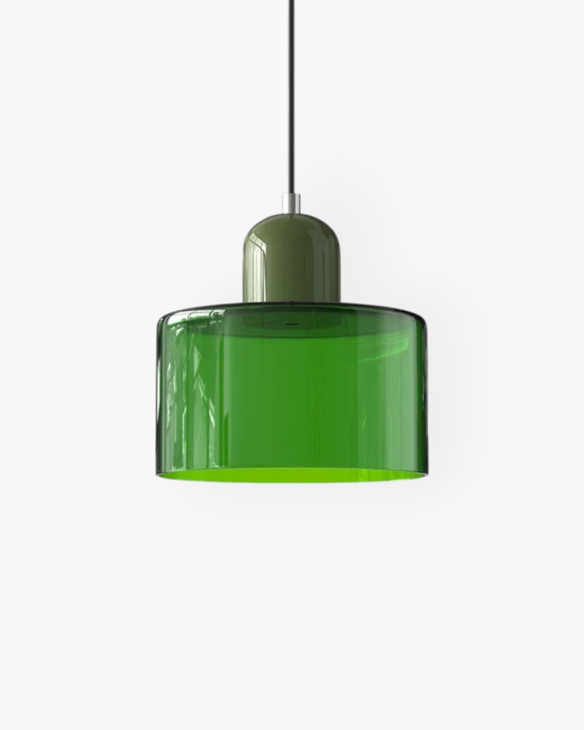 Contemporary Glass Cylinder Pendant 1-Light