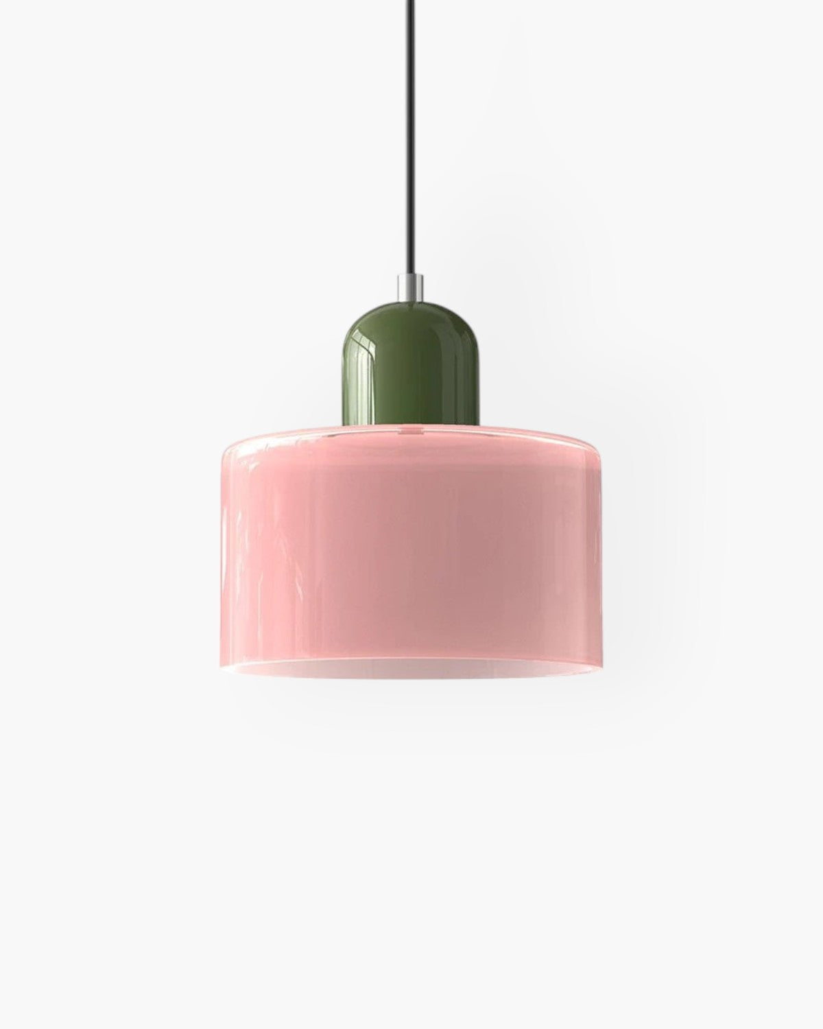 Contemporary Glass Cylinder Pendant 1-Light