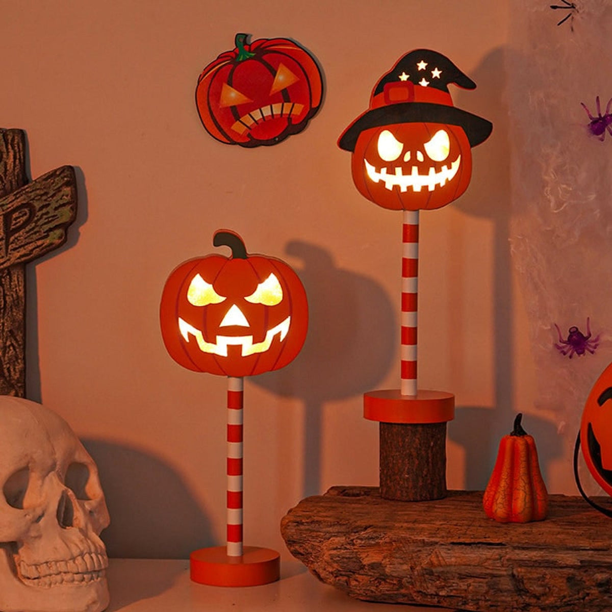 Halloween LED Lights Decorations Ghost Pumpkin Table Decor Party Themed