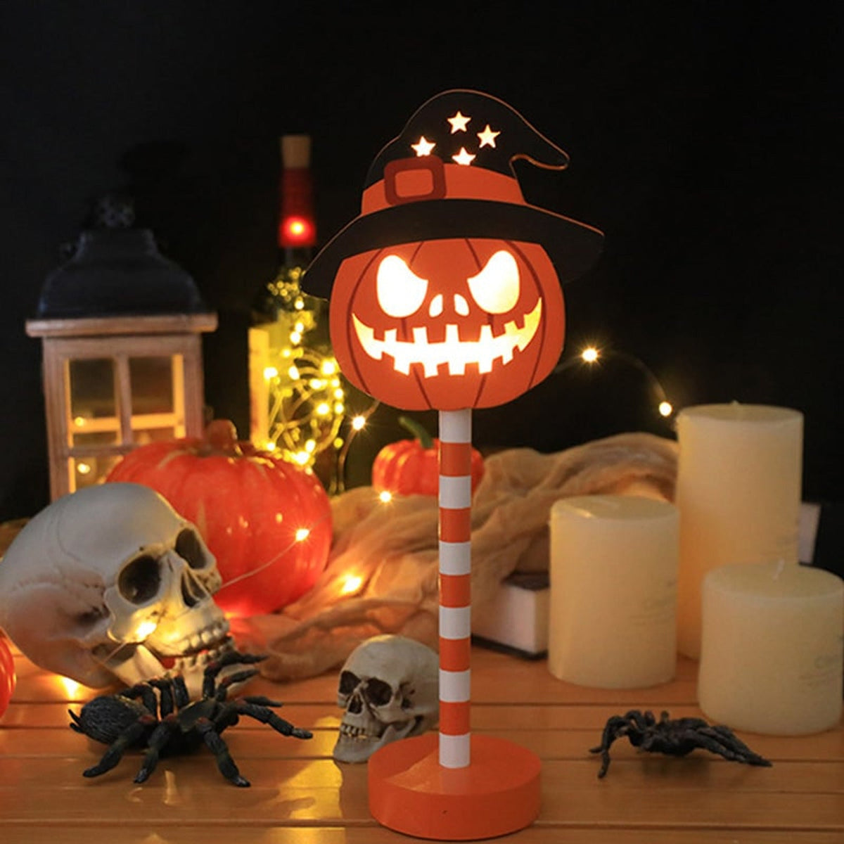 Halloween LED Lights Decorations Ghost Pumpkin Table Decor Party Themed