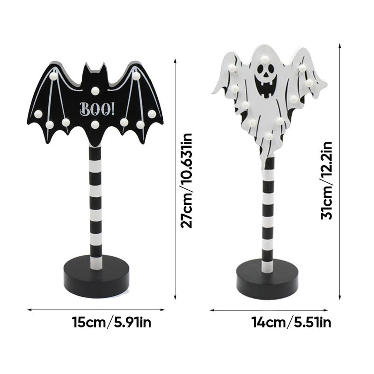 Halloween LED Lights Standing Table Decoration Plastic Spooky Party Accent