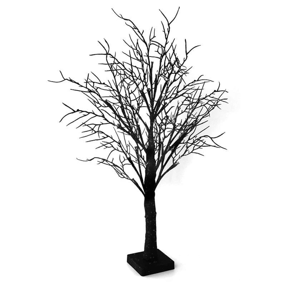 Halloween LED Tree Black Branches Purple Lights Spooky Table Decoration