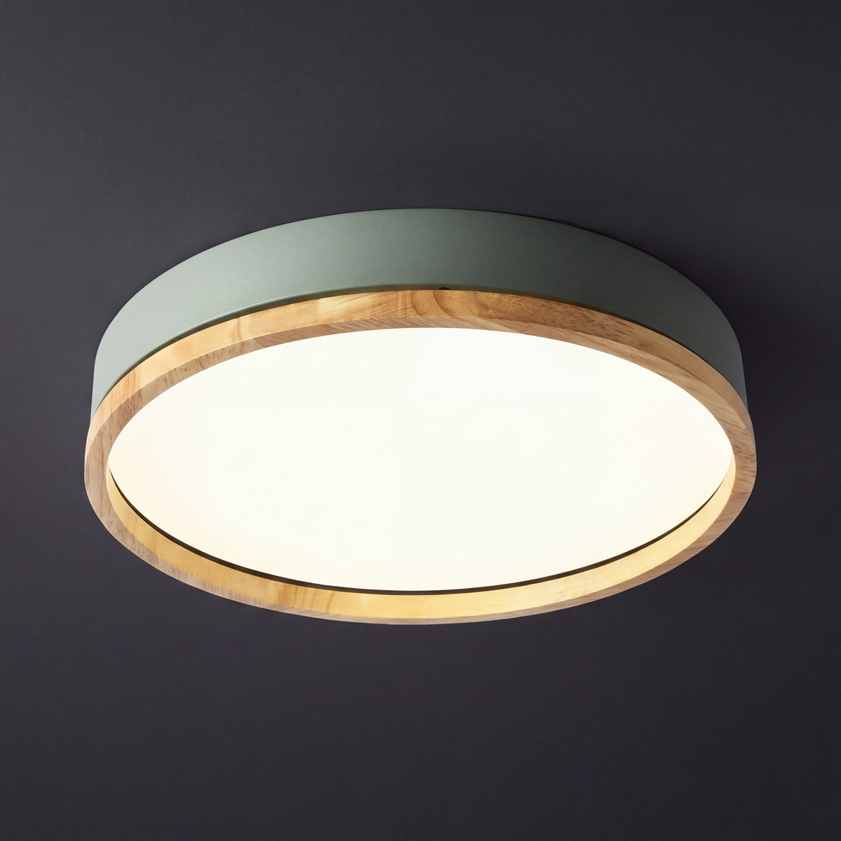 Scandinavian Wood Dimmable Remote Ceiling Light 1-Light