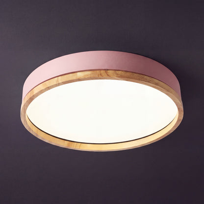 Scandinavian Wood Dimmable Remote Ceiling Light 1-Light