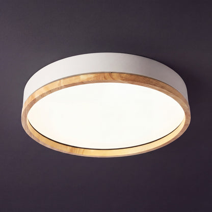 Scandinavian Wood Dimmable Remote Ceiling Light 1-Light