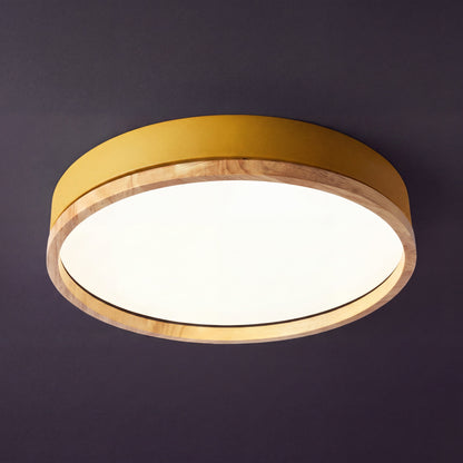 Scandinavian Wood Dimmable Remote Ceiling Light 1-Light