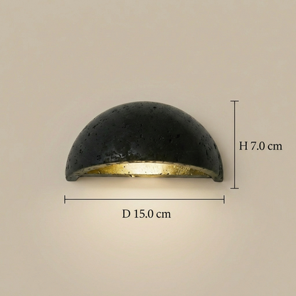 Wabi-Sabi Travertine Semicircular Wall Sconce LED 1-Light