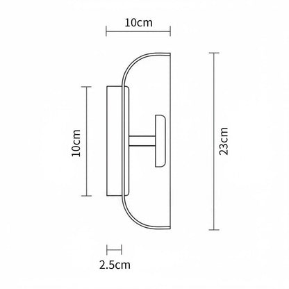 Minimal Brass & Glass Round Wall Sconce LED 1-Light