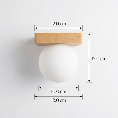 Nordic Glass Globe Wall Sconce LED 1-Light